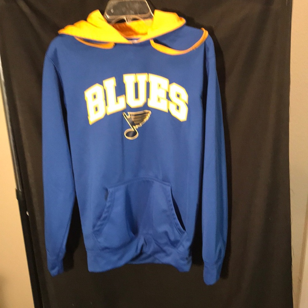 NHL child’s size S blue hooded hockey jersey